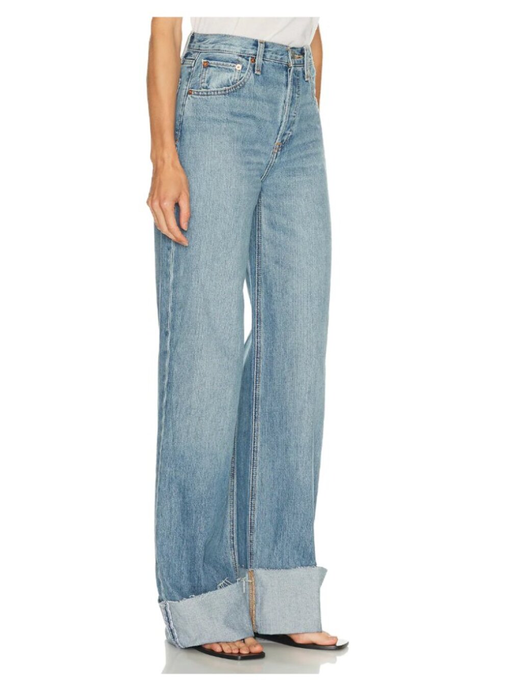 NWT Re/Done High Rise Wide Leg Cuff - Picture 4 of 5